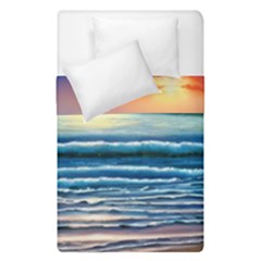 Sunset Beach Waves Duvet Cover Double Side (single Size) by GardenOfOphir