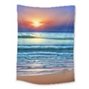 Sunset Beach Waves Medium Tapestry View1