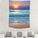 Sunset Beach Waves Medium Tapestry View2