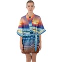 Sunset Beach Waves Half Sleeve Satin Kimono  View1