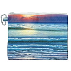 Sunset Beach Waves Canvas Cosmetic Bag (xxl) by GardenOfOphir