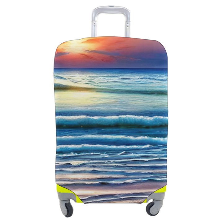 Sunset Beach Waves Luggage Cover (Medium)