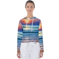 Sunset Beach Waves Women s Slouchy Sweat by GardenOfOphir