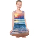 Sunset Beach Waves Kids  Cross Back Dress View1