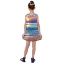 Sunset Beach Waves Kids  Cross Back Dress View2