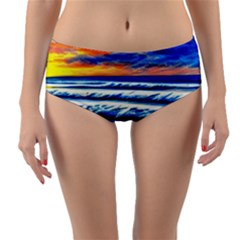 Sandy Beach Dreams Reversible Mid-waist Bikini Bottoms by GardenOfOphir