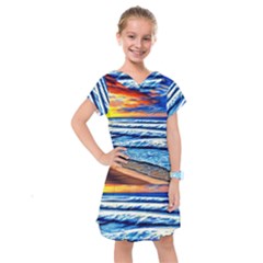 Sandy Beach Dreams Kids  Drop Waist Dress by GardenOfOphir