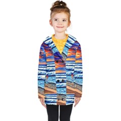 Sandy Beach Dreams Kids  Double Breasted Button Coat by GardenOfOphir