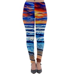 Sandy Beach Dreams Lightweight Velour Leggings by GardenOfOphir