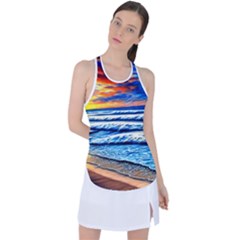 Sandy Beach Dreams Racer Back Mesh Tank Top by GardenOfOphir