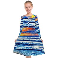 Sandy Beach Dreams Kids  Midi Sailor Dress by GardenOfOphir