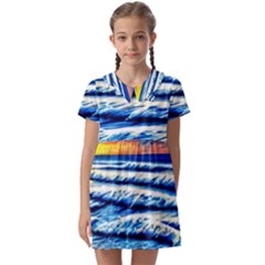 Sandy Beach Dreams Kids  Asymmetric Collar Dress by GardenOfOphir