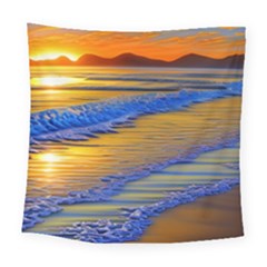 Waves Of Gold Square Tapestry (large) by GardenOfOphir