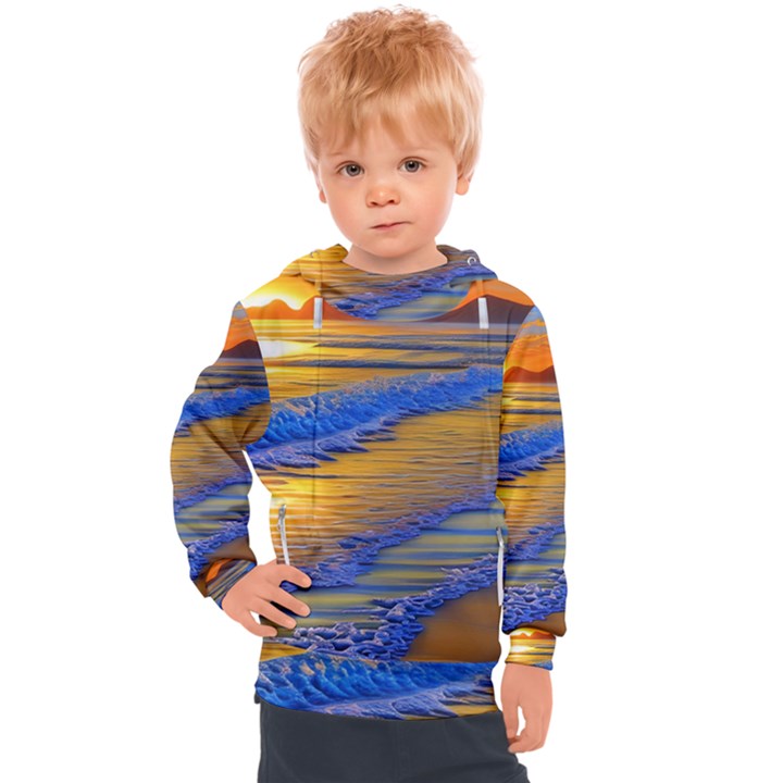 Waves Of Gold Kids  Hooded Pullover