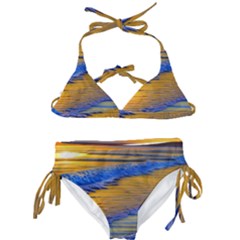 Waves Of Gold Kids  Classic Bikini Set by GardenOfOphir