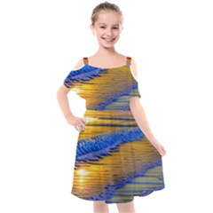 Waves Of Gold Kids  Cut Out Shoulders Chiffon Dress by GardenOfOphir