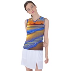 Waves Of Gold Women s Sleeveless Sports Top by GardenOfOphir