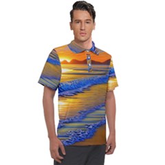 Waves Of Gold Men s Polo Tee by GardenOfOphir