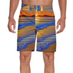 Waves Of Gold Men s Beach Shorts by GardenOfOphir