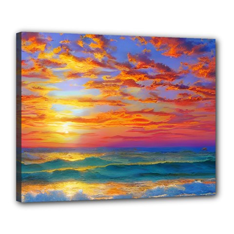 Summer Sunset Canvas 20  X 16  (stretched) by GardenOfOphir