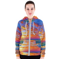 Summer Sunset Women s Zipper Hoodie by GardenOfOphir