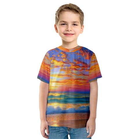 Summer Sunset Kids  Sport Mesh Tee by GardenOfOphir