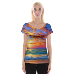 Summer Sunset Cap Sleeve Top by GardenOfOphir