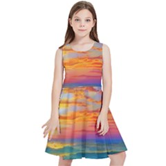 Summer Sunset Kids  Skater Dress by GardenOfOphir