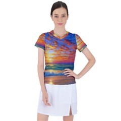 Summer Sunset Women s Sports Top by GardenOfOphir