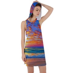 Summer Sunset Racer Back Hoodie Dress by GardenOfOphir