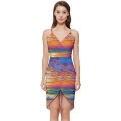 Summer Sunset Wrap Frill Dress by GardenOfOphir