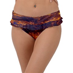 Orange Sunburst Frill Bikini Bottoms by GardenOfOphir