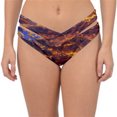 Orange Sunburst Double Strap Halter Bikini Bottoms by GardenOfOphir