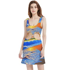 Summer Sunset At The Beach Velour Cutout Dress by GardenOfOphir