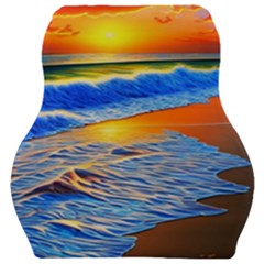 Summer Sunset At The Beach Car Seat Velour Cushion  by GardenOfOphir