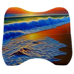 Summer Sunset At The Beach Velour Head Support Cushion by GardenOfOphir