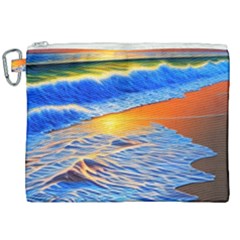 Summer Sunset At The Beach Canvas Cosmetic Bag (xxl) by GardenOfOphir