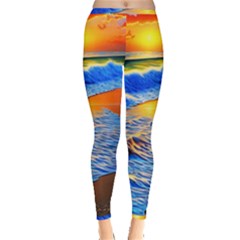 Summer Sunset At The Beach Inside Out Leggings by GardenOfOphir