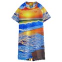 Summer Sunset At The Beach Kids  Boyleg Half Suit Swimwear View1