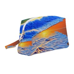 Summer Sunset At The Beach Wristlet Pouch Bag (medium) by GardenOfOphir