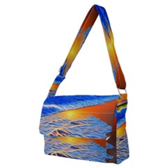 Summer Sunset At The Beach Full Print Messenger Bag (m) by GardenOfOphir