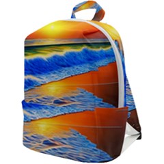 Summer Sunset At The Beach Zip Up Backpack by GardenOfOphir