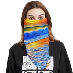 Summer Sunset At The Beach Face Covering Bandana (triangle) by GardenOfOphir