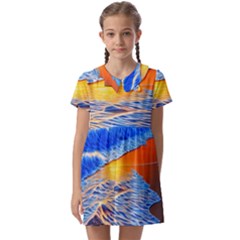 Summer Sunset At The Beach Kids  Asymmetric Collar Dress by GardenOfOphir