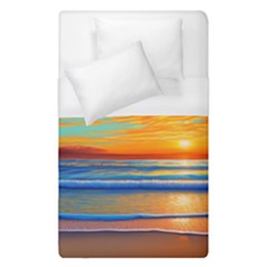 Golden Sunsets Over The Ocean Duvet Cover (single Size) by GardenOfOphir