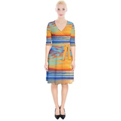 Golden Sunsets Over The Ocean Wrap Up Cocktail Dress by GardenOfOphir