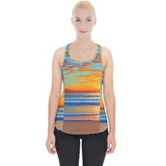 Golden Sunsets Over The Ocean Piece Up Tank Top by GardenOfOphir