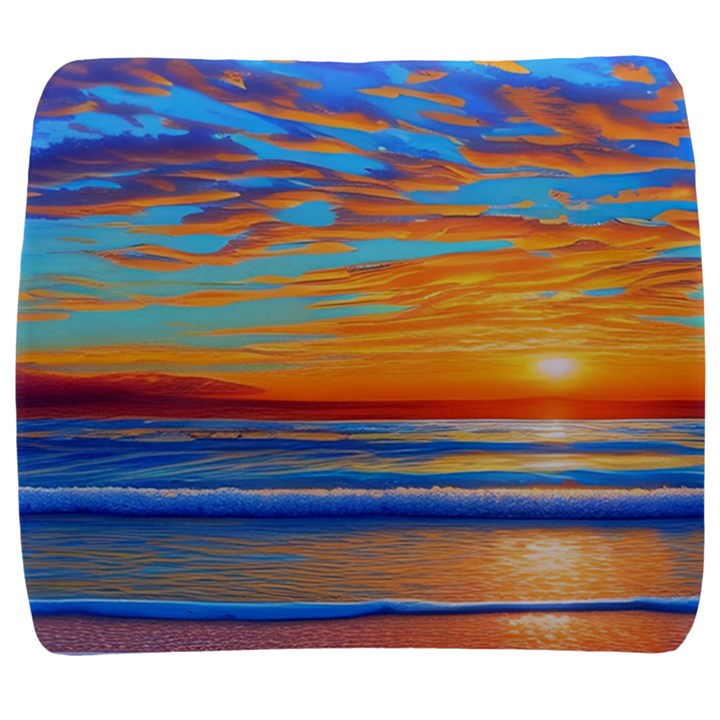 Golden Sunsets Over The Ocean Back Support Cushion