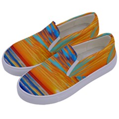 Golden Sunsets Over The Ocean Kids  Canvas Slip Ons by GardenOfOphir