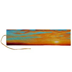 Golden Sunsets Over The Ocean Roll Up Canvas Pencil Holder (l) by GardenOfOphir